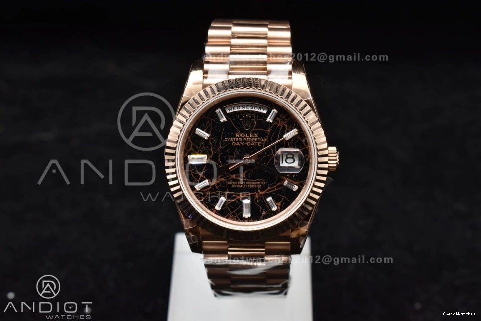 A President DayDate Dial GMF Crystal RG 904L Bracelet 40 Steel Markers 706 On Meteorite Bright 0506